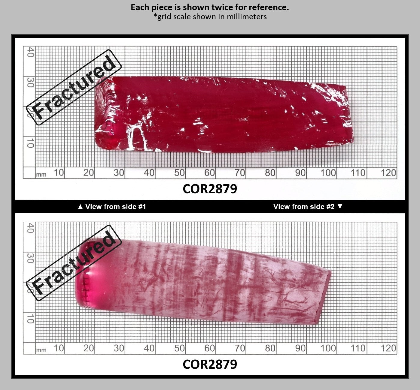 Vivid Pink #3 Lab Created Corundum Sapphire Faceting Rough for Gem Cutting - Various Sizes - Split Boule : COR2879