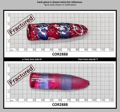Blue/Pink Bi-Color Lab Created Corundum Sapphire Faceting Rough for Gem Cutting - Various Sizes - Split Boule : COR2888