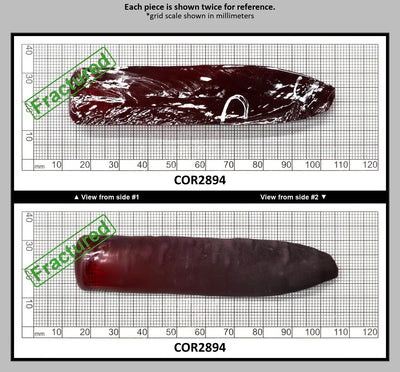 Dark Ruby Red #6 Lab Created Corundum Sapphire Faceting Rough for Gem Cutting - Various Sizes - Split Boule : COR2894