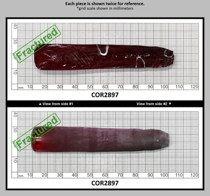 Dark Ruby Red #6 Lab Created Corundum Sapphire Faceting Rough for Gem Cutting - Various Sizes - Split Boule : COR2897
