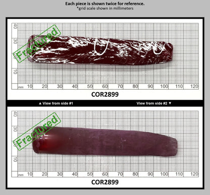 Dark Ruby Red #6 Lab Created Corundum Sapphire Faceting Rough for Gem Cutting - Various Sizes - Split Boule : COR2899