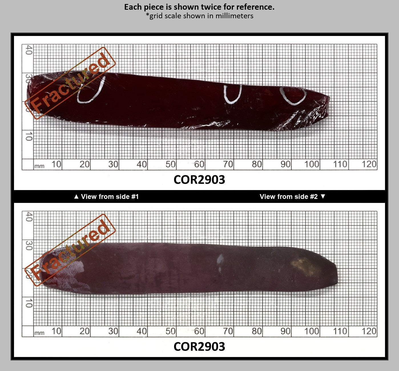 Dark Ruby Red #6 Lab Created Corundum Sapphire Faceting Rough for Gem Cutting - Various Sizes - Split Boule : COR2903