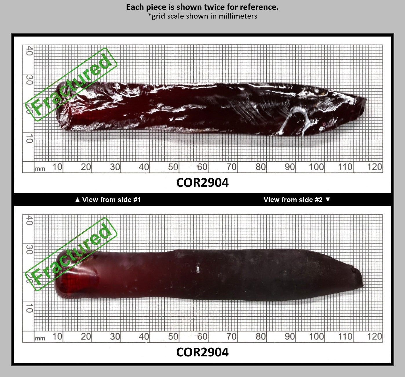 Dark Ruby Red #6 Lab Created Corundum Sapphire Faceting Rough for Gem Cutting - Various Sizes - Split Boule : COR2904