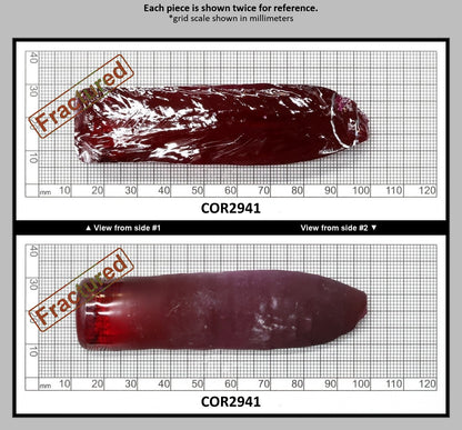 Ruby Red #5 Lab Created Corundum Sapphire Faceting Rough for Gem Cutting - Various Sizes - Split Boule : COR2941