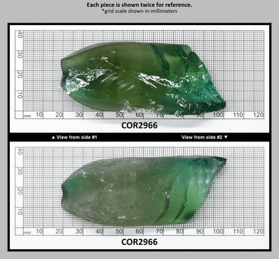 Synthetic Corundum Rough – Varied Green-Blue Chunks with Cracks (Special Purchase) : COR2966