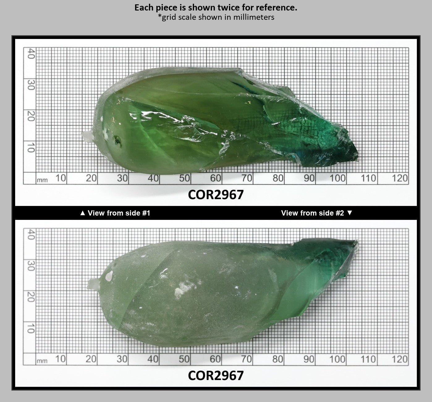 Synthetic Corundum Rough – Varied Green-Blue Chunks with Cracks (Special Purchase) : COR2967