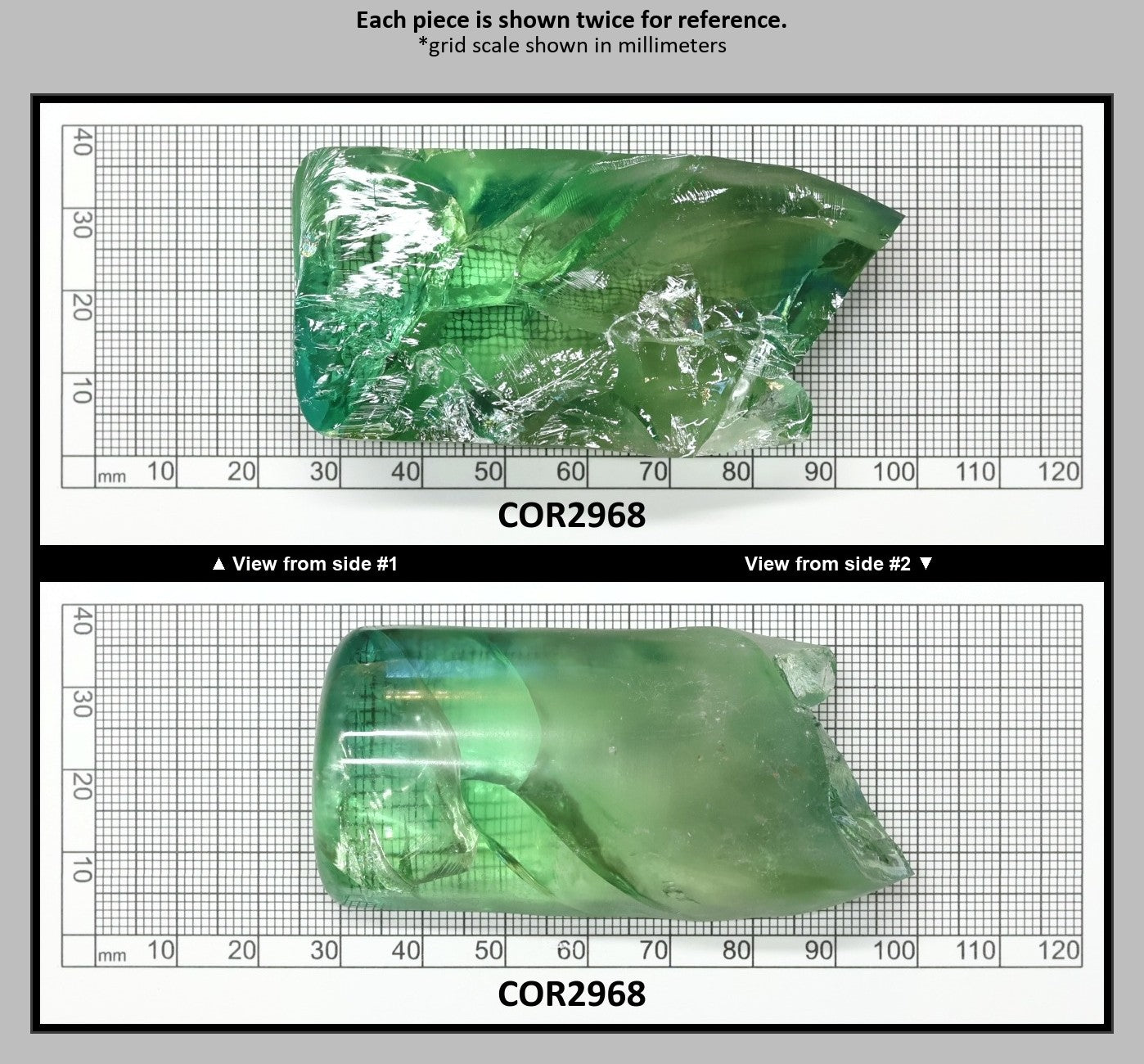 Synthetic Corundum Rough – Varied Green-Blue Chunks with Cracks (Special Purchase) : COR2968