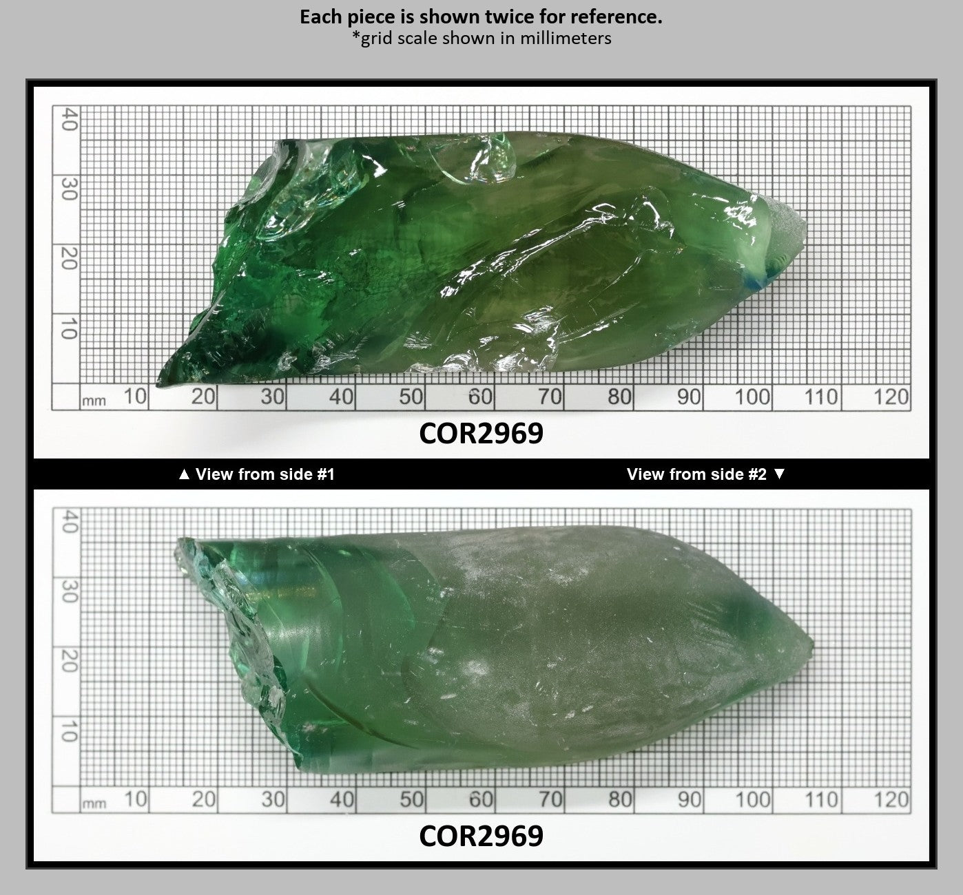 Synthetic Corundum Rough – Varied Green-Blue Chunks with Cracks (Special Purchase) : COR2969