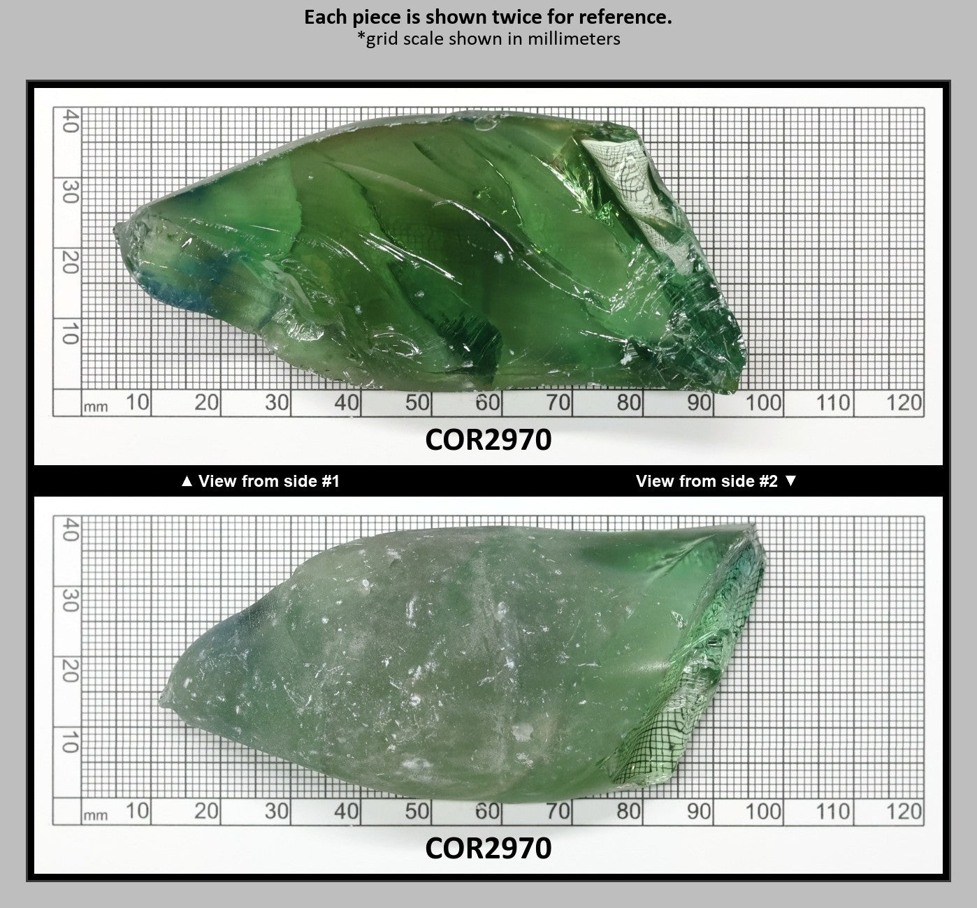 Synthetic Corundum Rough – Varied Green-Blue Chunks with Cracks (Special Purchase) : COR2970