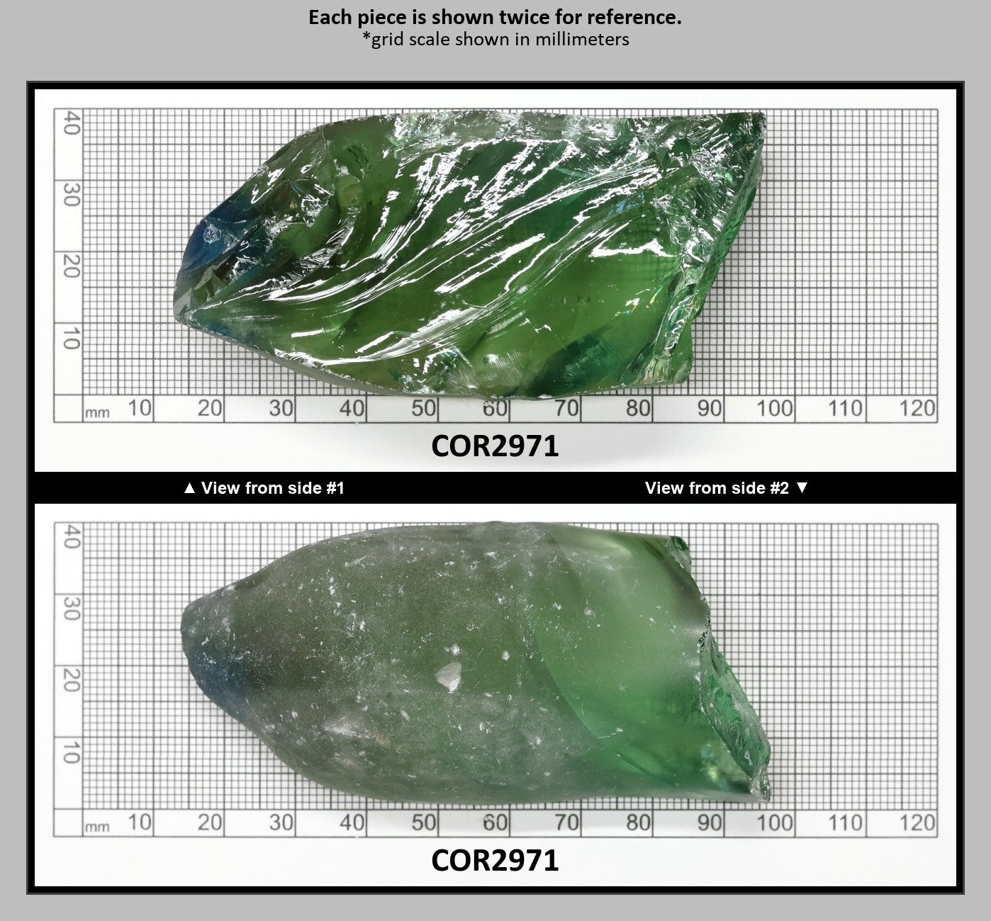 Synthetic Corundum Rough – Varied Green-Blue Chunks with Cracks (Special Purchase) : COR2971