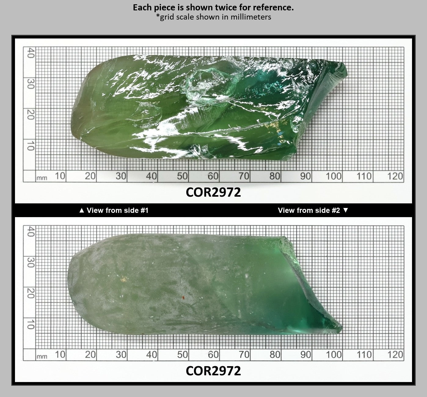 Synthetic Corundum Rough – Varied Green-Blue Chunks with Cracks (Special Purchase) : COR2972