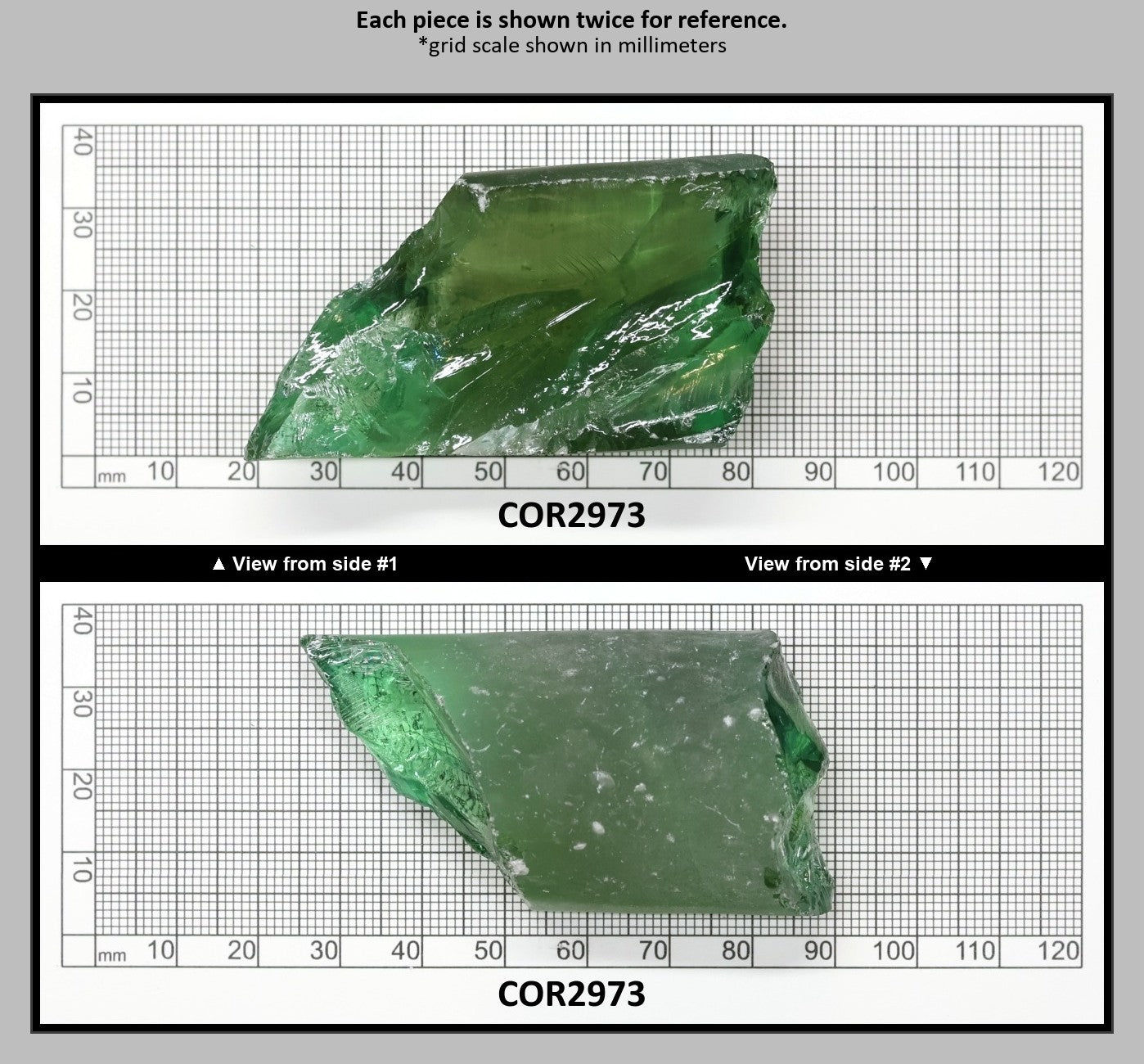 Synthetic Corundum Rough – Varied Green-Blue Chunks with Cracks (Special Purchase) : COR2973
