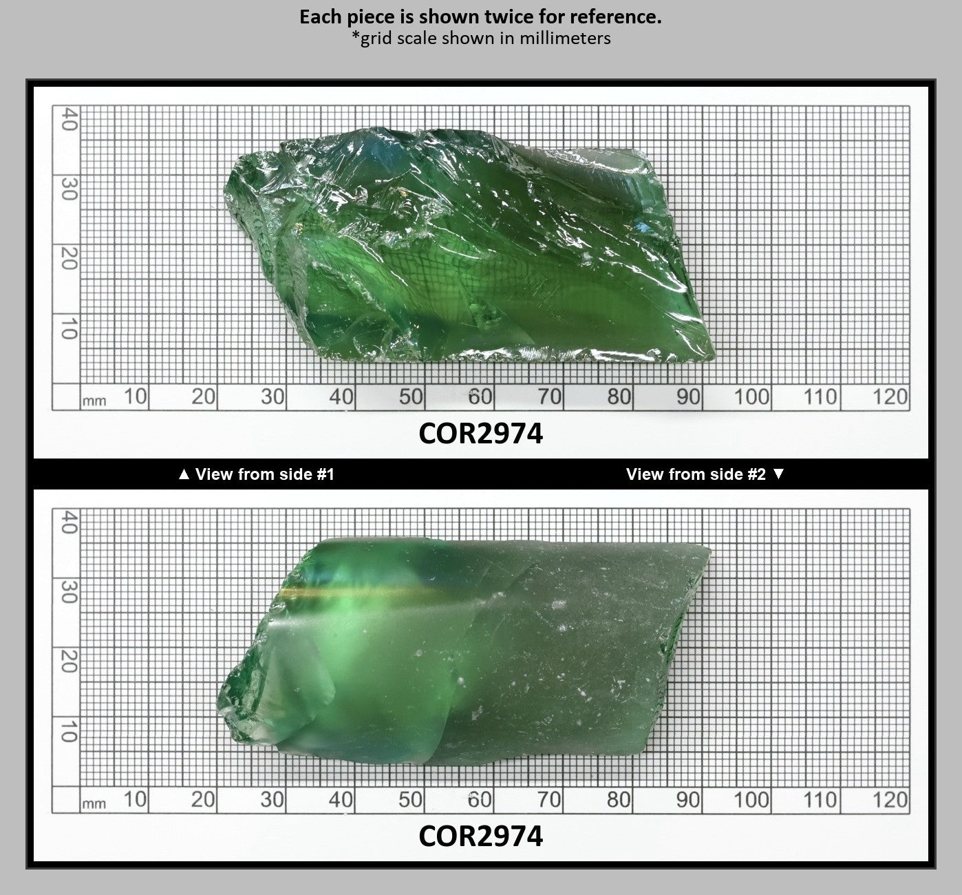 Synthetic Corundum Rough – Varied Green-Blue Chunks with Cracks (Special Purchase) : COR2974