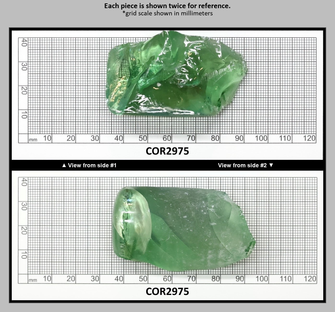 Synthetic Corundum Rough – Varied Green-Blue Chunks with Cracks (Special Purchase) : COR2975