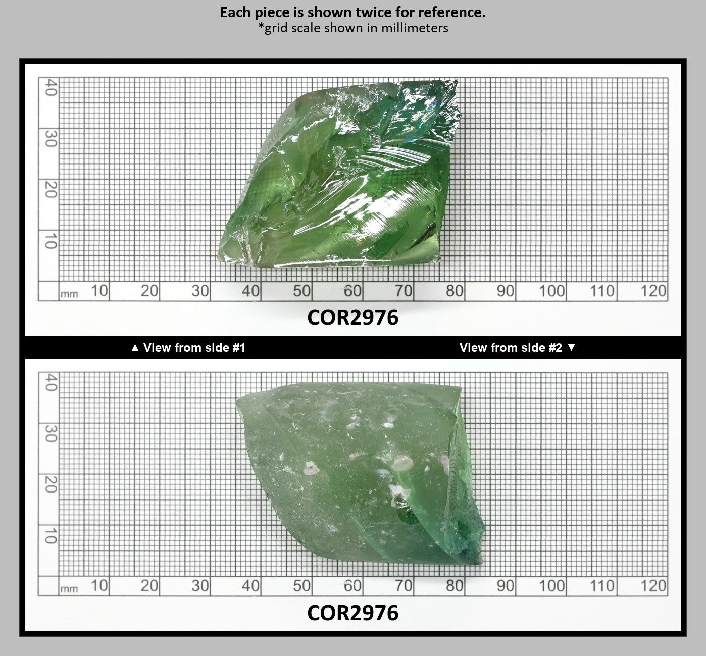 Synthetic Corundum Rough – Varied Green-Blue Chunks with Cracks (Special Purchase) : COR2976