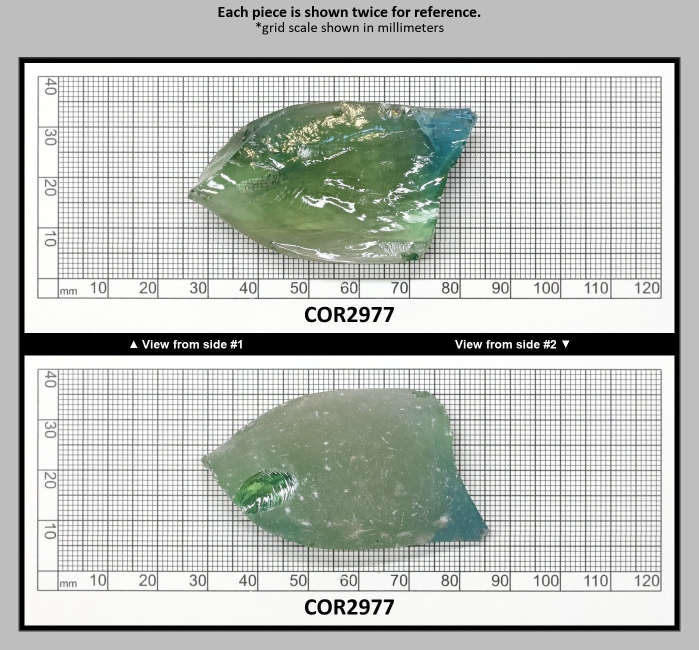 Synthetic Corundum Rough – Varied Green-Blue Chunks with Cracks (Special Purchase) : COR2977