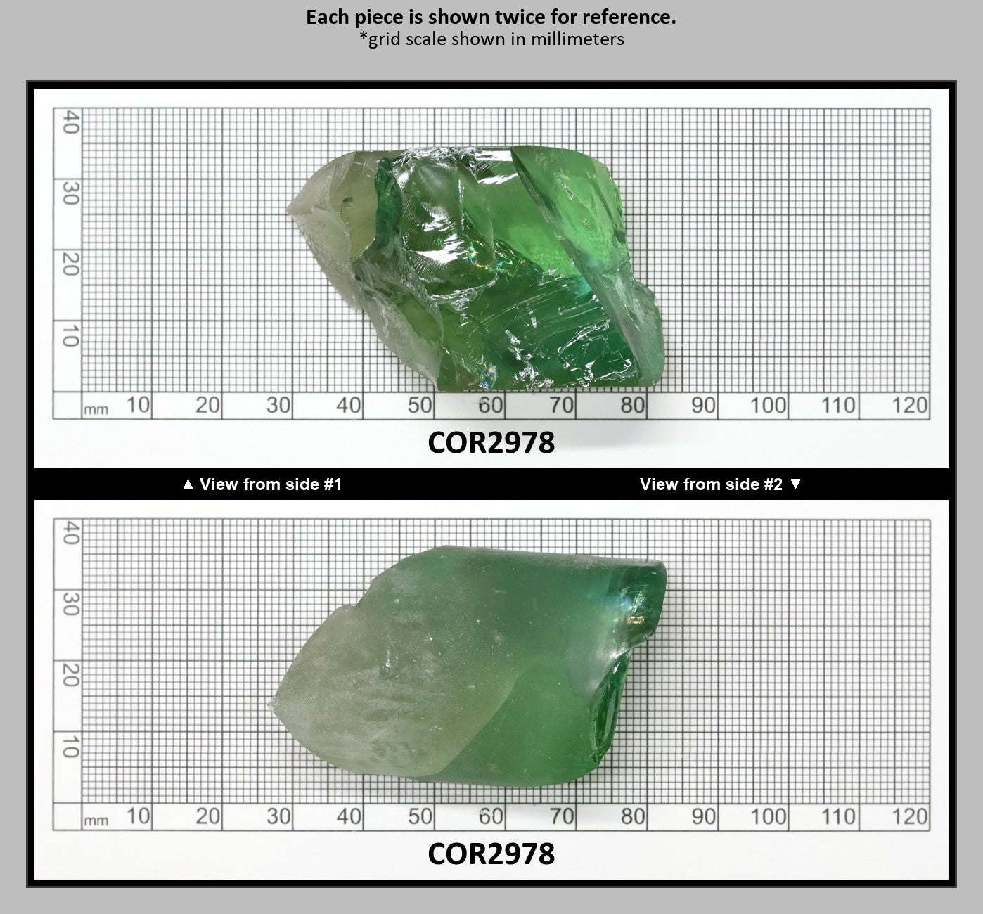 Synthetic Corundum Rough – Varied Green-Blue Chunks with Cracks (Special Purchase) : COR2978