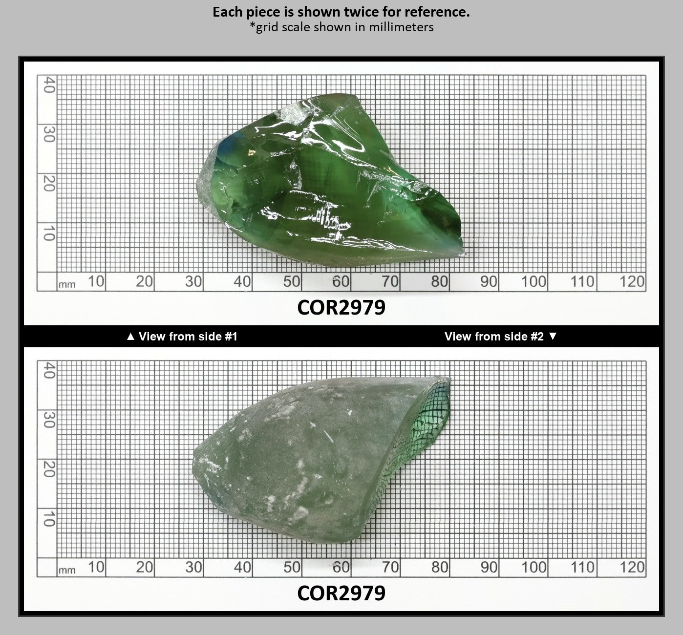 Synthetic Corundum Rough – Varied Green-Blue Chunks with Cracks (Special Purchase) : COR2979