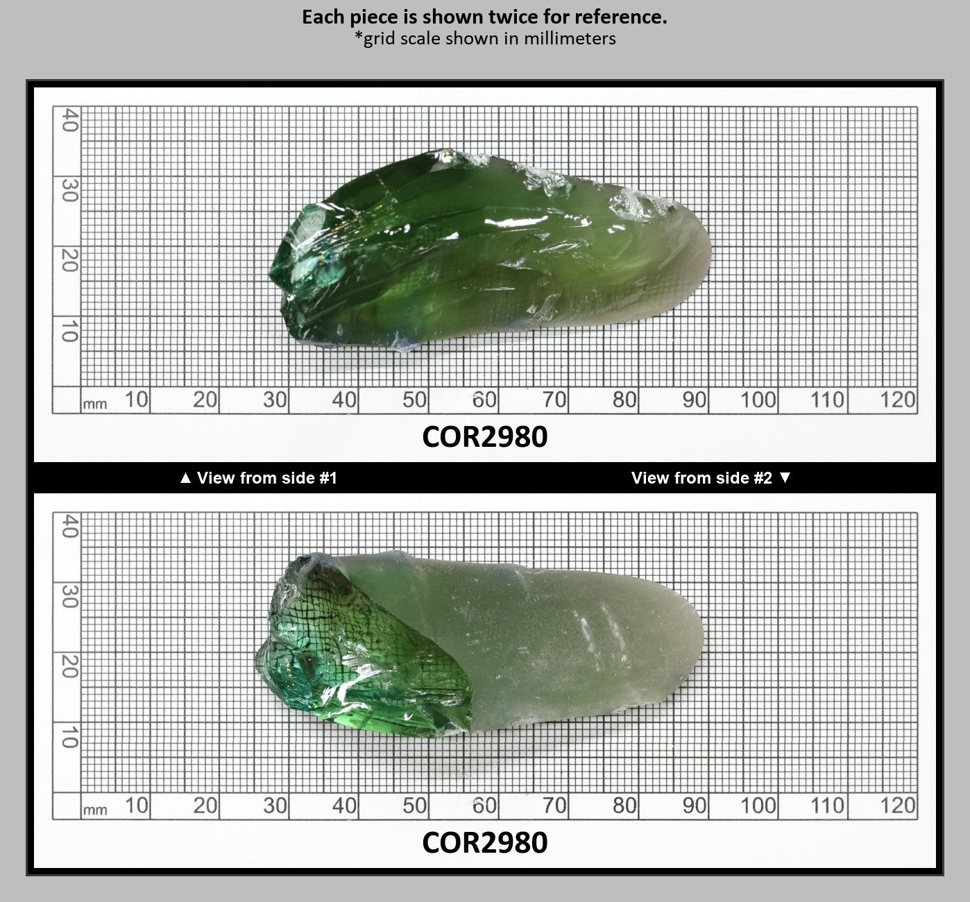 Synthetic Corundum Rough – Varied Green-Blue Chunks with Cracks (Special Purchase) : COR2980