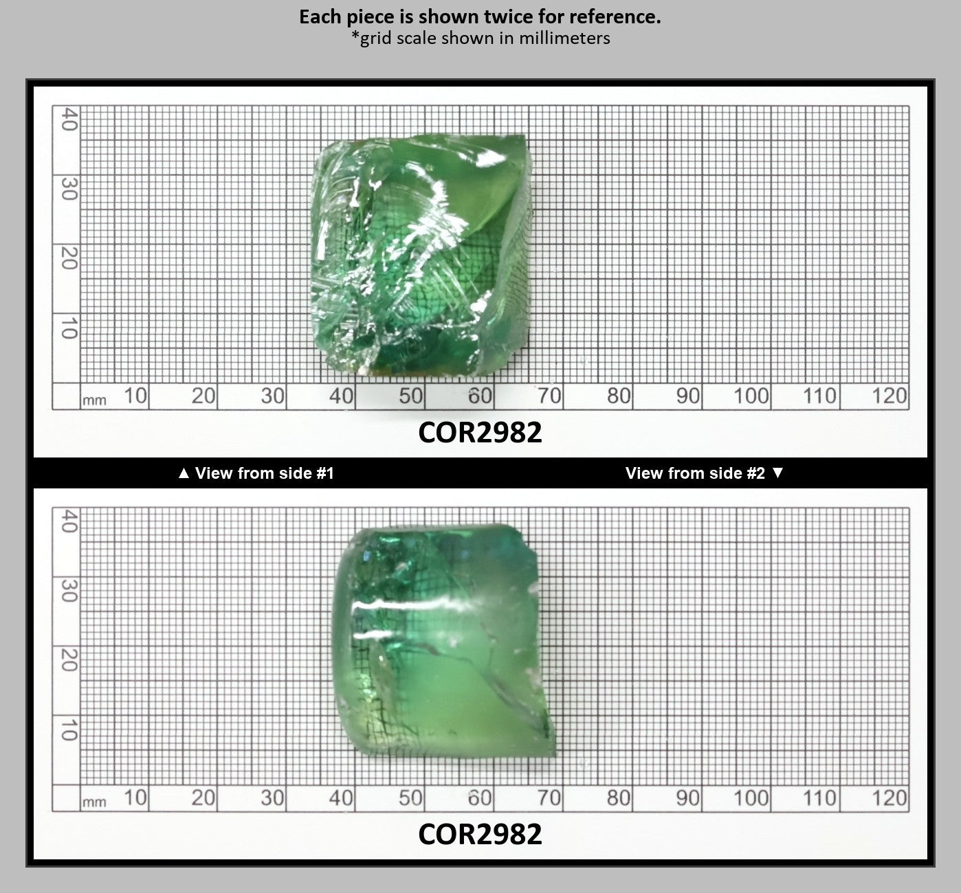 Synthetic Corundum Rough – Varied Green-Blue Chunks with Cracks (Special Purchase) : COR2982