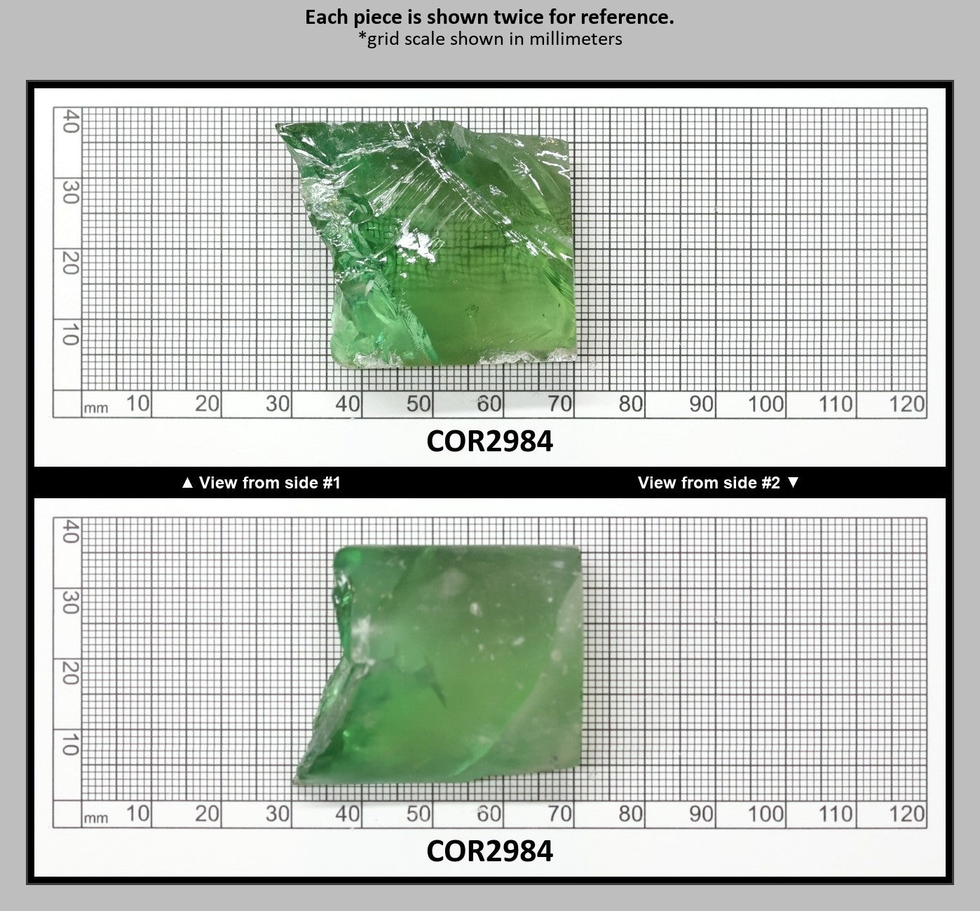 Synthetic Corundum Rough – Varied Green-Blue Chunks with Cracks (Special Purchase) : COR2984