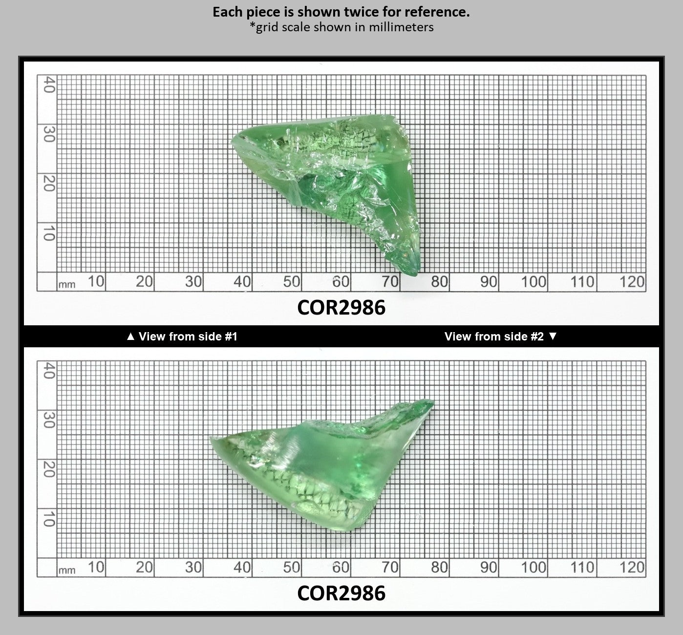 Synthetic Corundum Rough – Varied Green-Blue Chunks with Cracks (Special Purchase) : COR2986