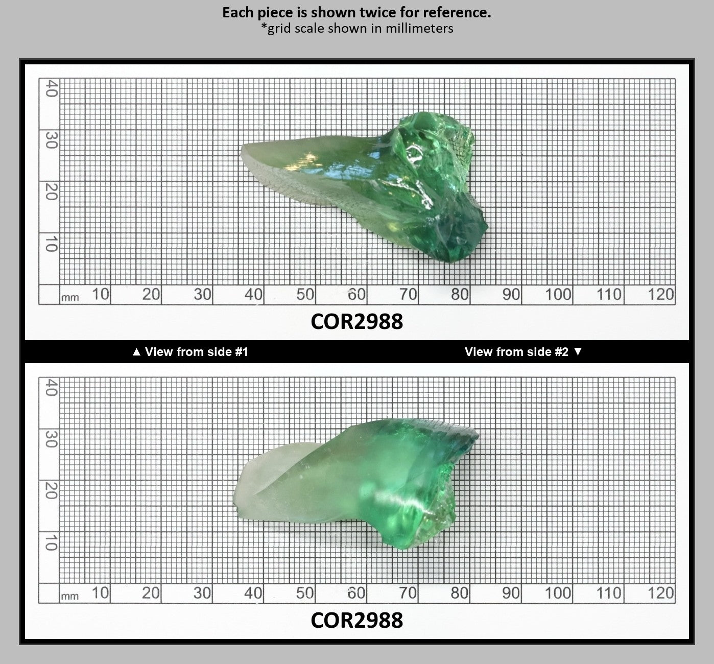 Synthetic Corundum Rough – Varied Green-Blue Chunks with Cracks (Special Purchase) : COR2988