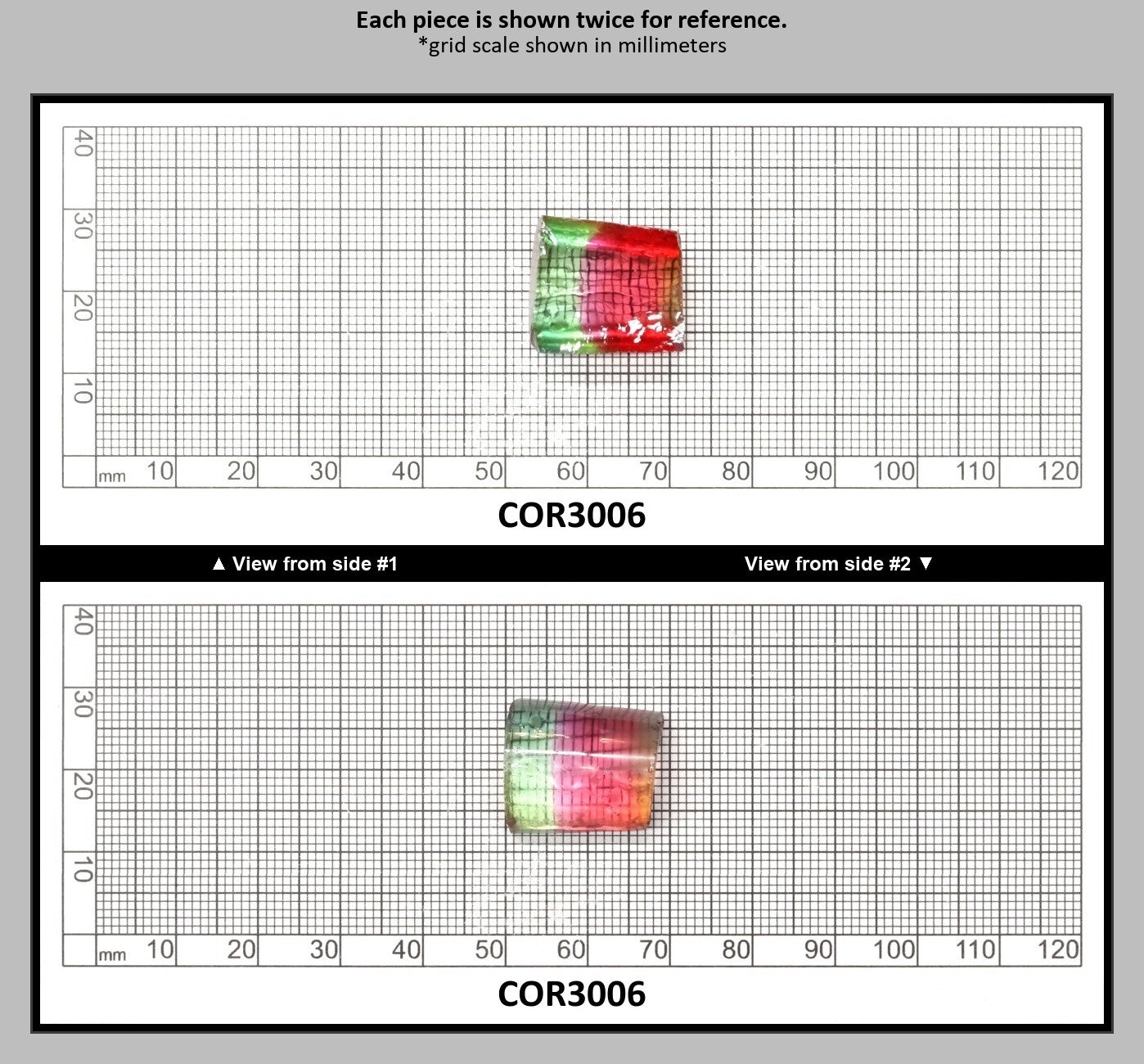 Padparadscha/Paraiba Bi-Color Lab Created Corundum Sapphire Faceting Rough for Gem Cutting - Various Sizes - Split Boule : COR3006