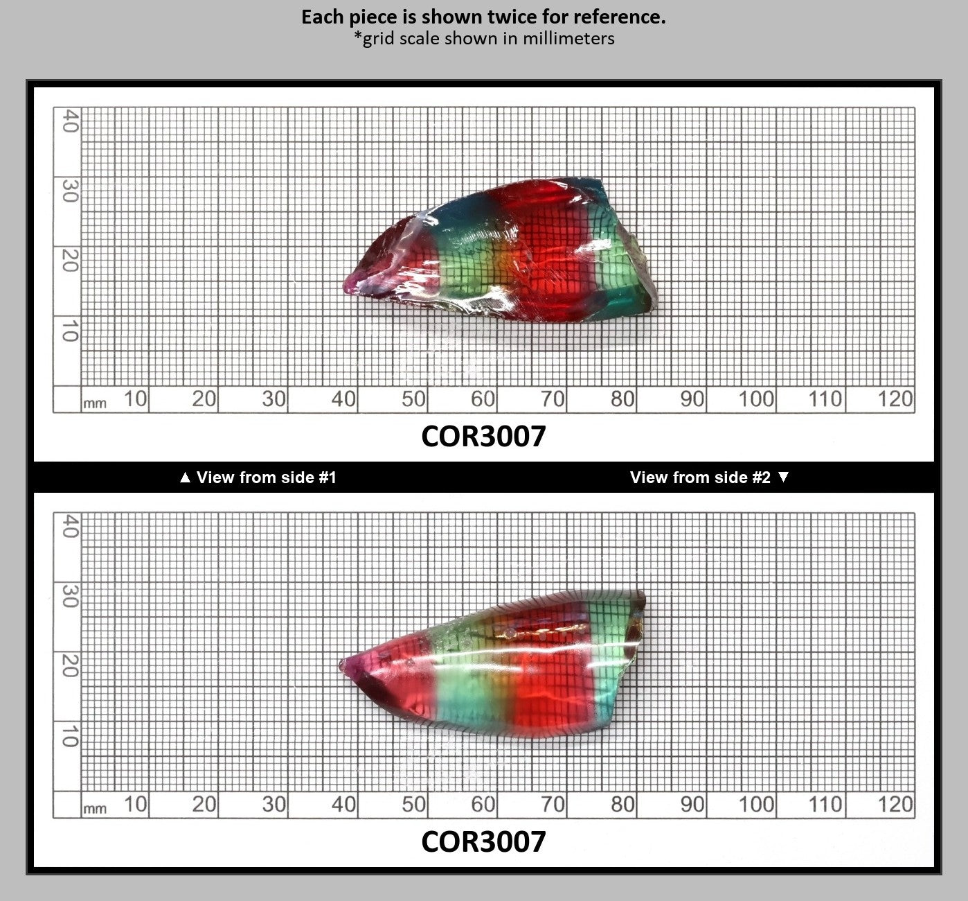 Padparadscha/Paraiba Bi-Color Lab Created Corundum Sapphire Faceting Rough for Gem Cutting - Various Sizes - Split Boule : COR3007