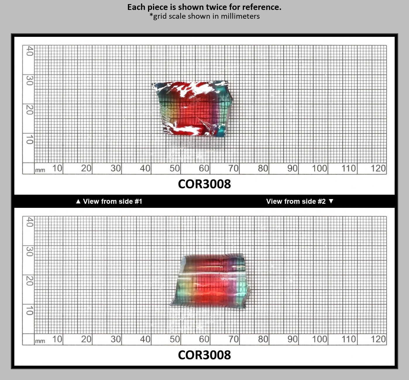 Padparadscha/Paraiba Bi-Color Lab Created Corundum Sapphire Faceting Rough for Gem Cutting - Various Sizes - Split Boule : COR3008