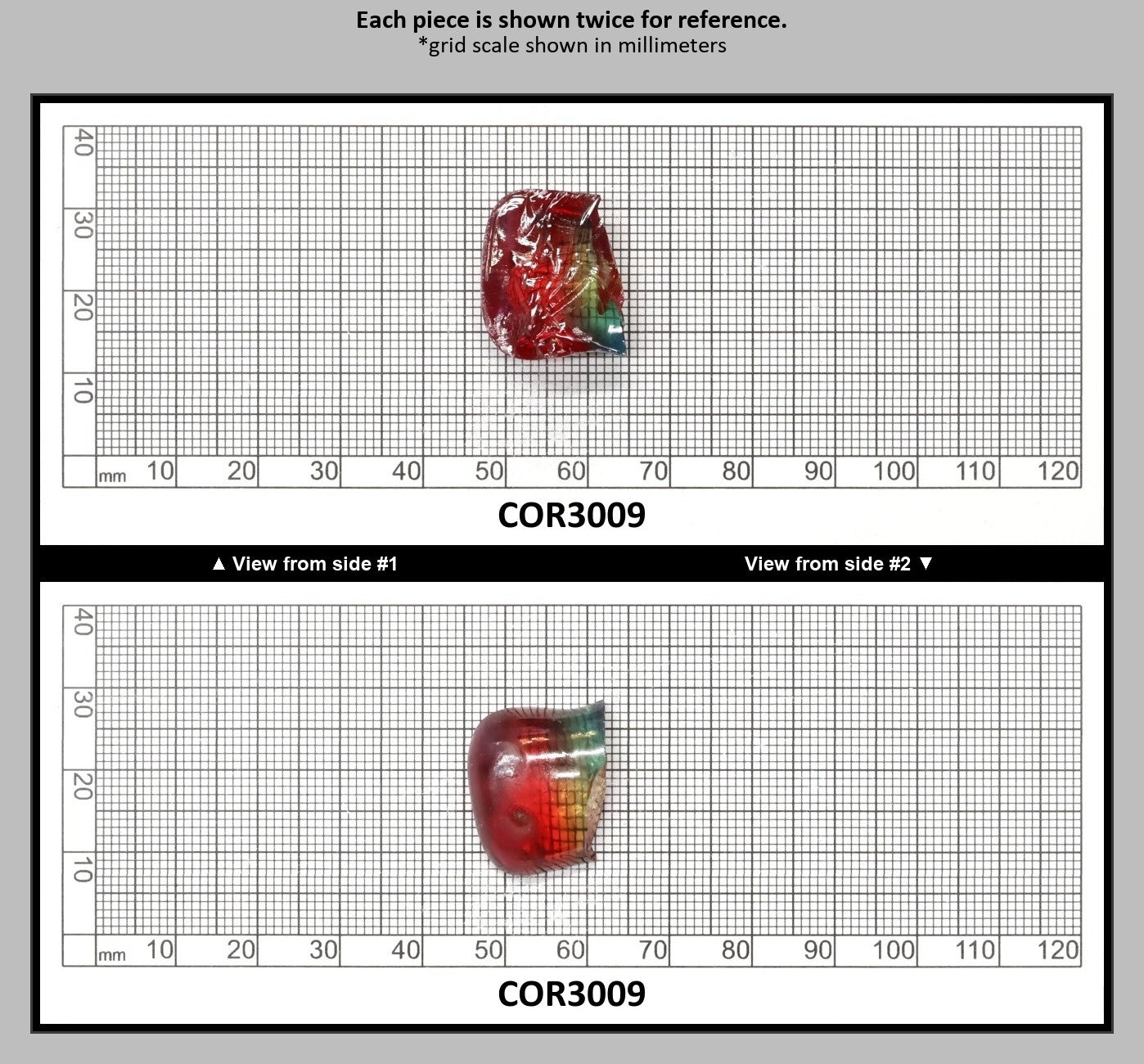Padparadscha/Paraiba Bi-Color Lab Created Corundum Sapphire Faceting Rough for Gem Cutting - Various Sizes - Split Boule : COR3009