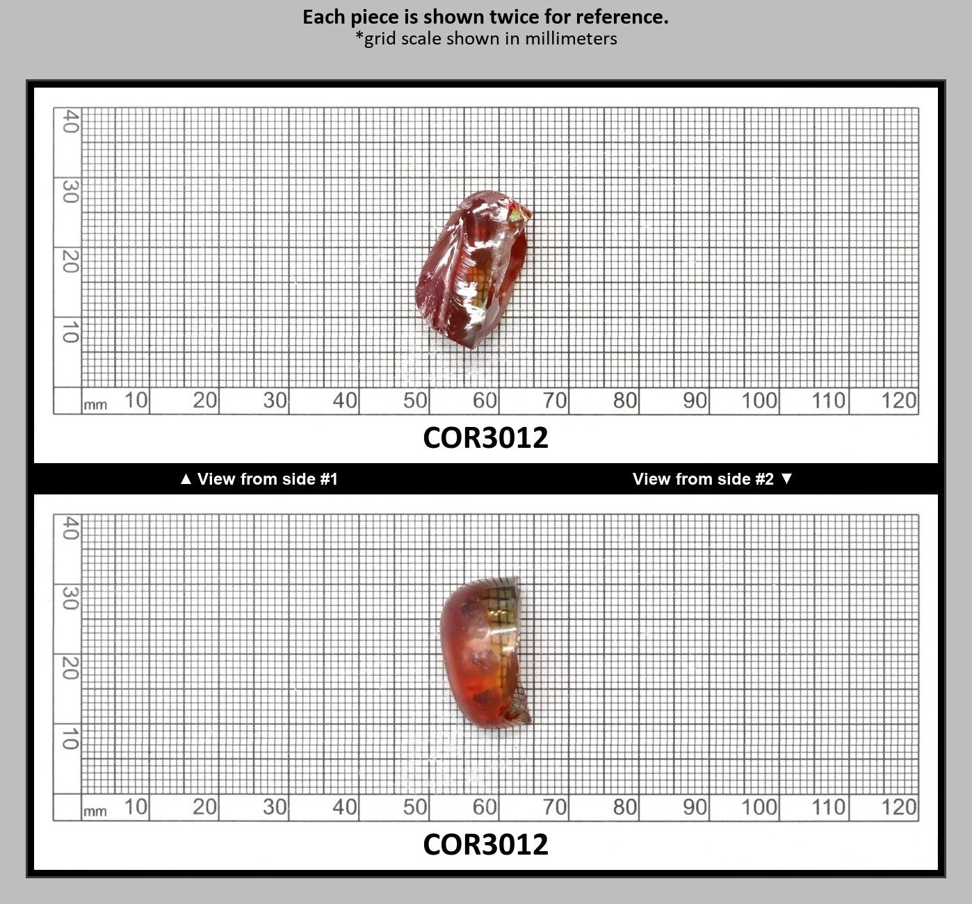 Padparadscha/Paraiba Bi-Color Lab Created Corundum Sapphire Faceting Rough for Gem Cutting - Various Sizes - Split Boule : COR3012