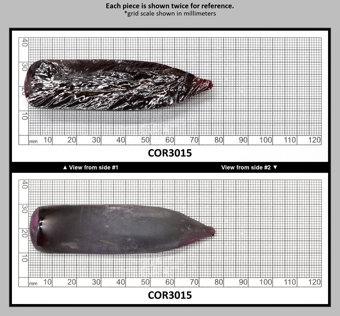 Very Dark Ruby Red #9 Lab Created Corundum Sapphire Faceting Rough for Gem Cutting - Various Sizes - Split Boule : COR3015