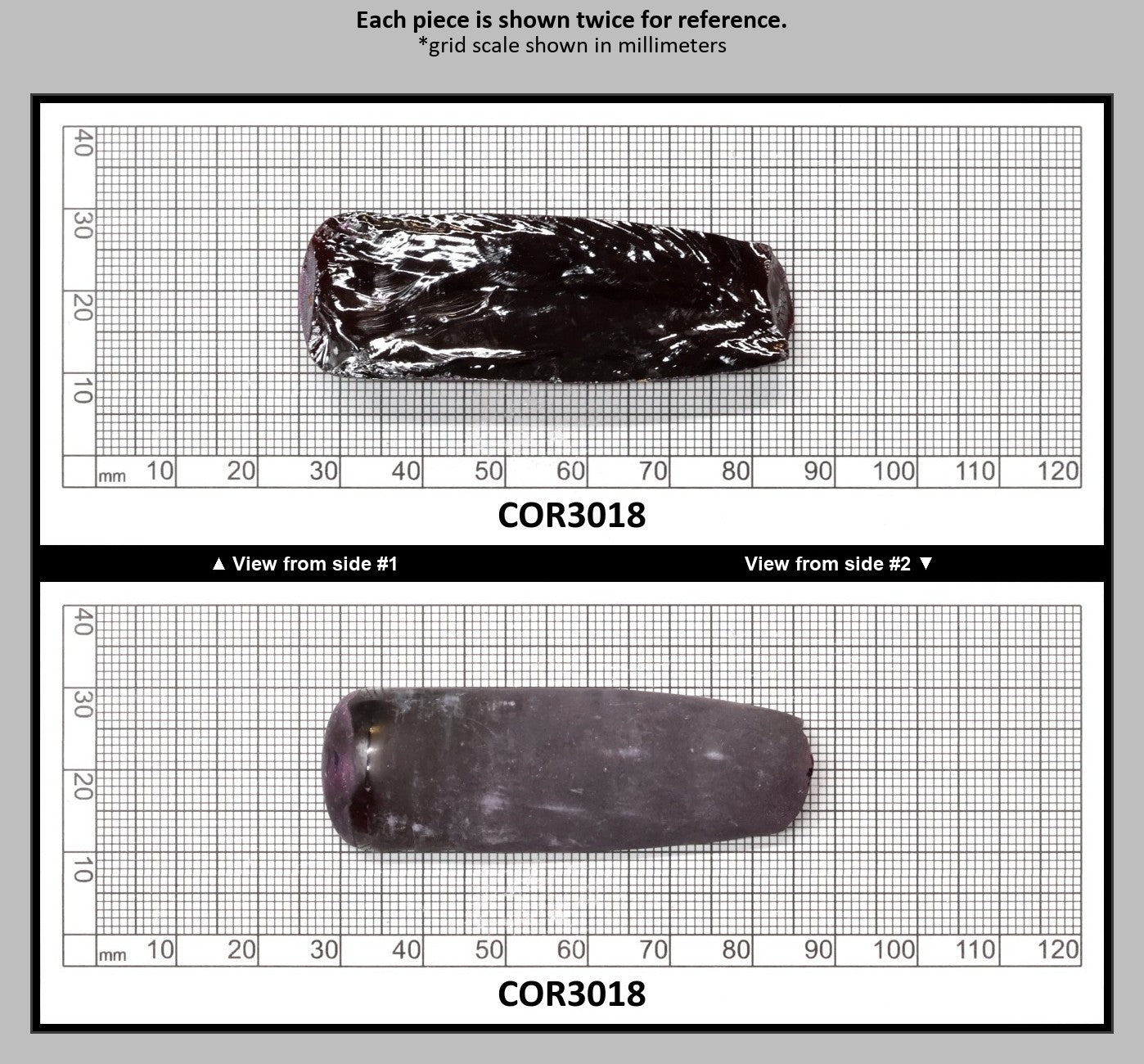 Very Dark Ruby Red #9 Lab Created Corundum Sapphire Faceting Rough for Gem Cutting - Various Sizes - Split Boule : COR3018