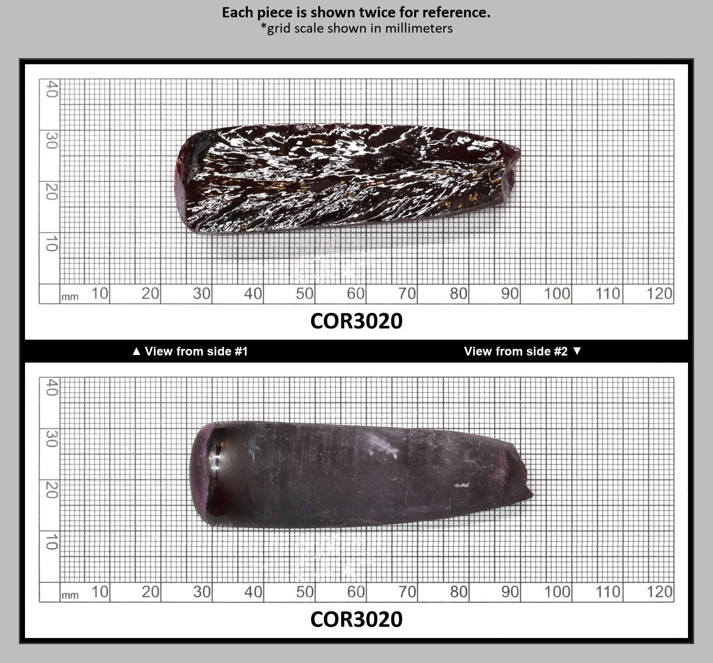 Very Dark Ruby Red #9 Lab Created Corundum Sapphire Faceting Rough for Gem Cutting - Various Sizes - Split Boule : COR3020