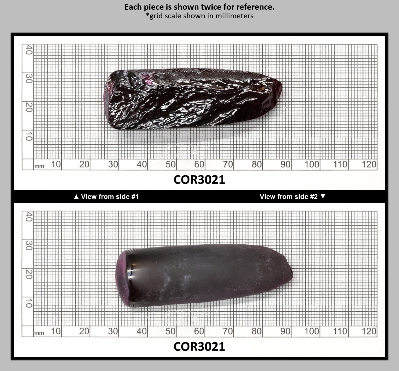 Very Dark Ruby Red #9 Lab Created Corundum Sapphire Faceting Rough for Gem Cutting - Various Sizes - Split Boule : COR3021