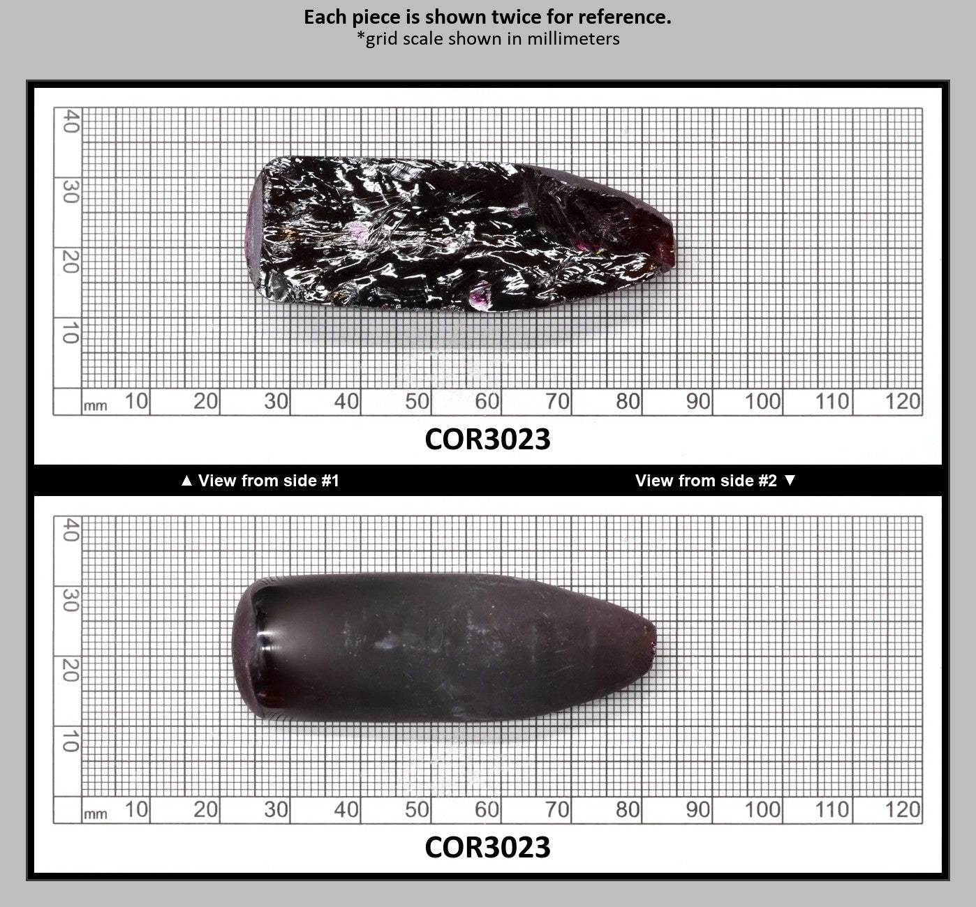 Very Dark Ruby Red #9 Lab Created Corundum Sapphire Faceting Rough for Gem Cutting - Various Sizes - Split Boule : COR3023
