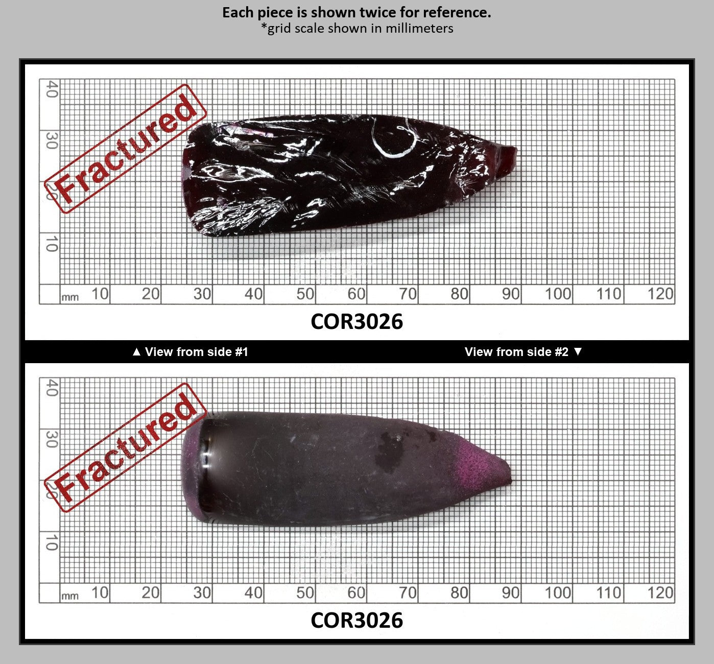 Very Dark Ruby Red #9 Lab Created Corundum Sapphire Faceting Rough for Gem Cutting - Various Sizes - Split Boule : COR3026