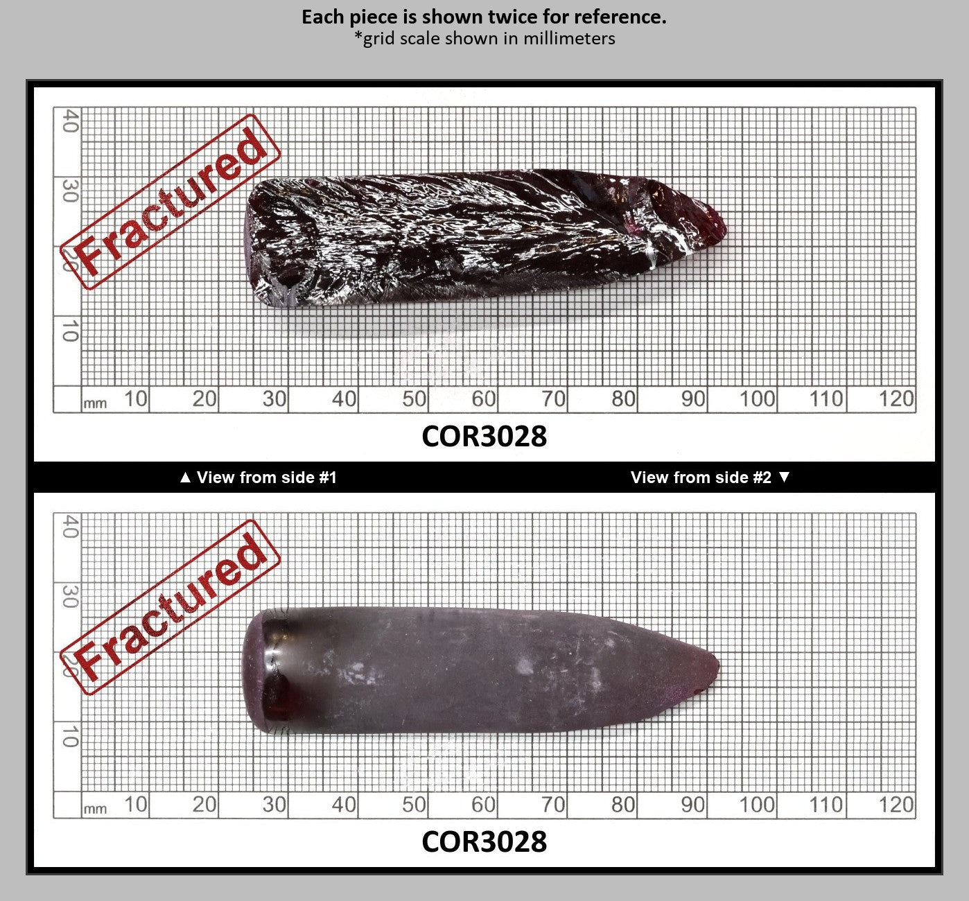 Very Dark Ruby Red #9 Lab Created Corundum Sapphire Faceting Rough for Gem Cutting - Various Sizes - Split Boule : COR3028