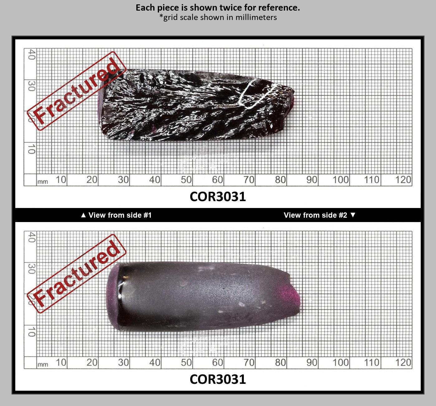 Very Dark Ruby Red #9 Lab Created Corundum Sapphire Faceting Rough for Gem Cutting - Various Sizes - Split Boule : COR3031