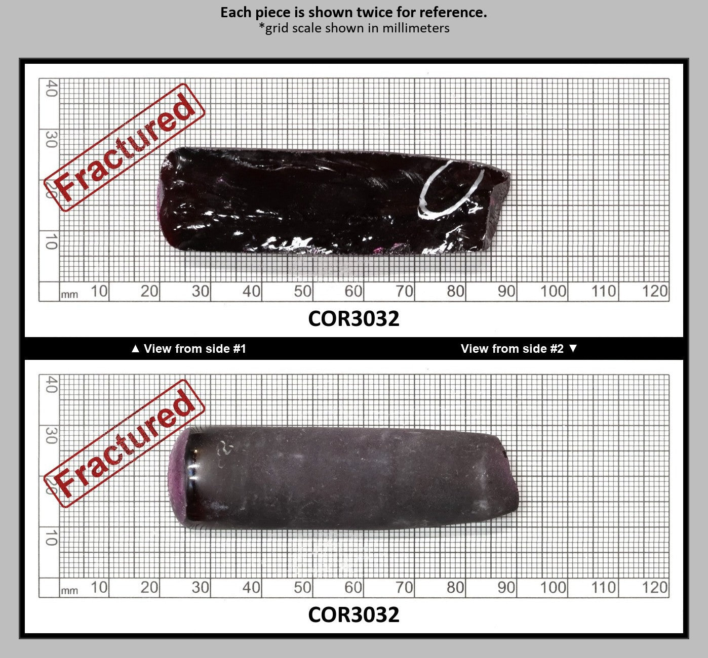 Very Dark Ruby Red #9 Lab Created Corundum Sapphire Faceting Rough for Gem Cutting - Various Sizes - Split Boule : COR3032