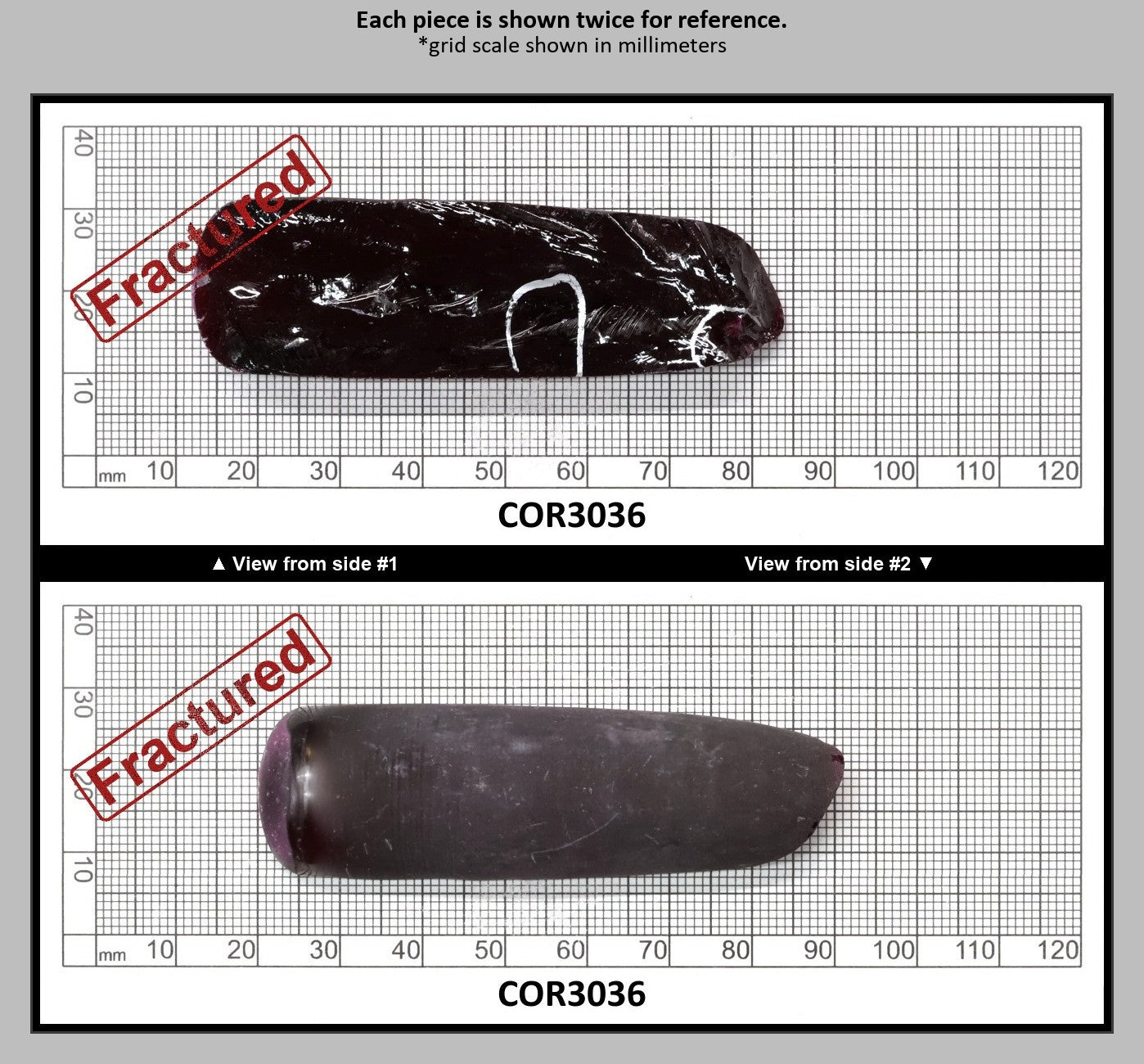 Very Dark Ruby Red #9 Lab Created Corundum Sapphire Faceting Rough for Gem Cutting - Various Sizes - Split Boule : COR3036