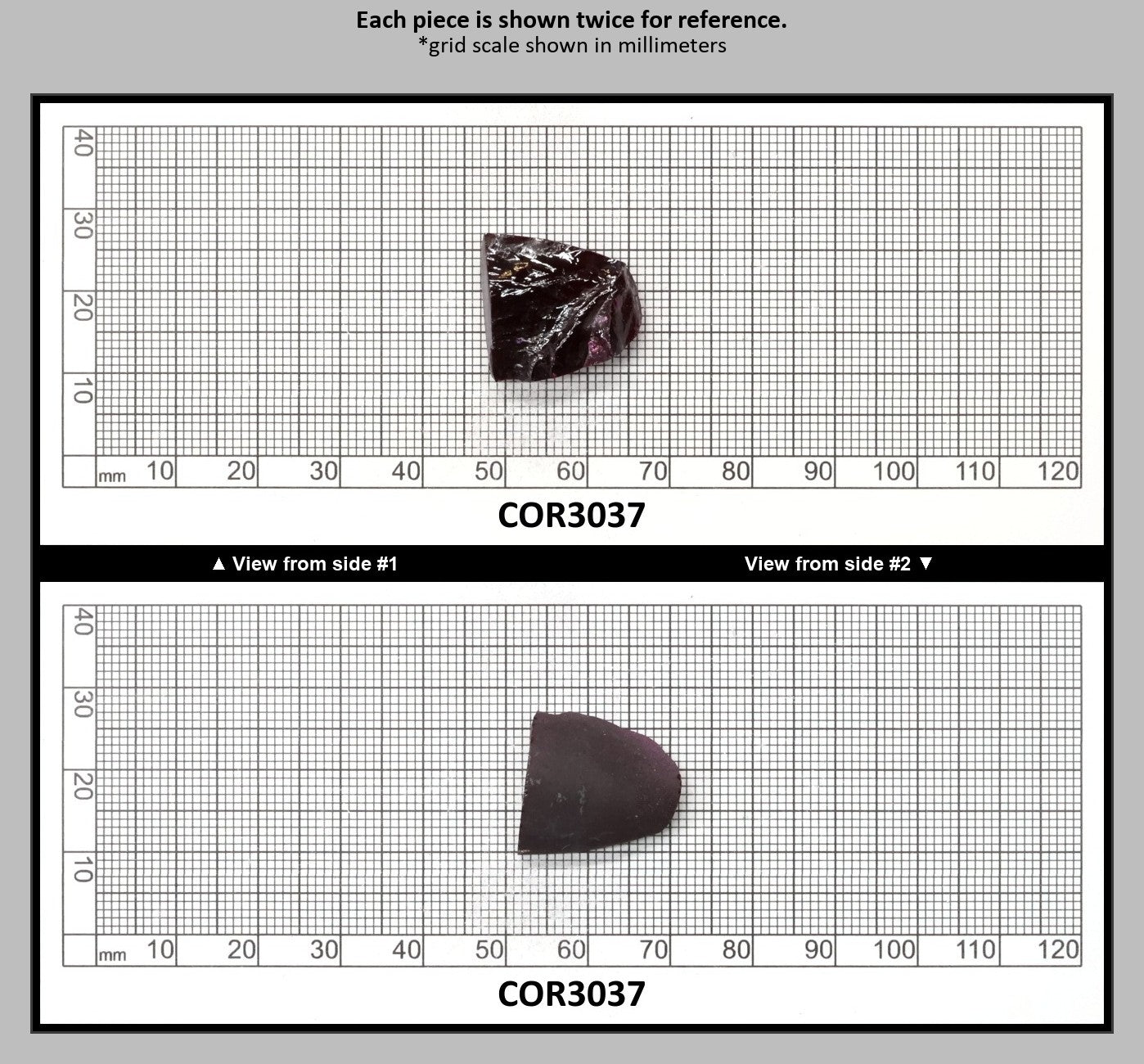 Very Dark Ruby Red #9 Lab Created Corundum Sapphire Faceting Rough for Gem Cutting - Various Sizes - Split Boule : COR3037