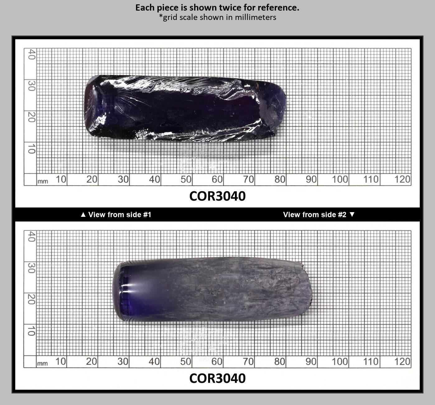 Djeva Purple Kunzite #61 Lab Created Corundum Sapphire Faceting Rough for Gem Cutting - DISCONTINUED - Various Sizes - Split Boule : COR3040