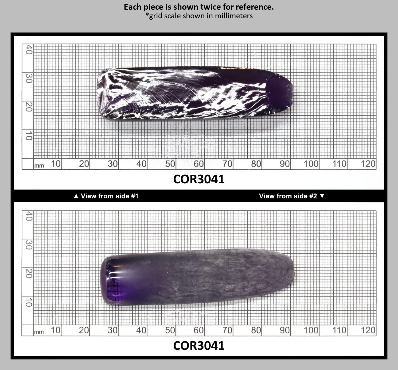 Djeva Purple Kunzite #61 Lab Created Corundum Sapphire Faceting Rough for Gem Cutting - DISCONTINUED - Various Sizes - Split Boule : COR3041