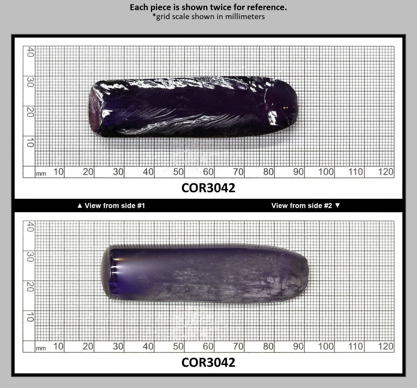 Djeva Purple Kunzite #61 Lab Created Corundum Sapphire Faceting Rough for Gem Cutting - DISCONTINUED - Various Sizes - Split Boule : COR3042