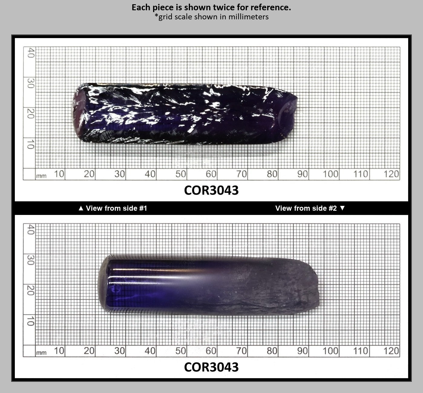 Djeva Purple Kunzite #61 Lab Created Corundum Sapphire Faceting Rough for Gem Cutting - DISCONTINUED - Various Sizes - Split Boule : COR3043