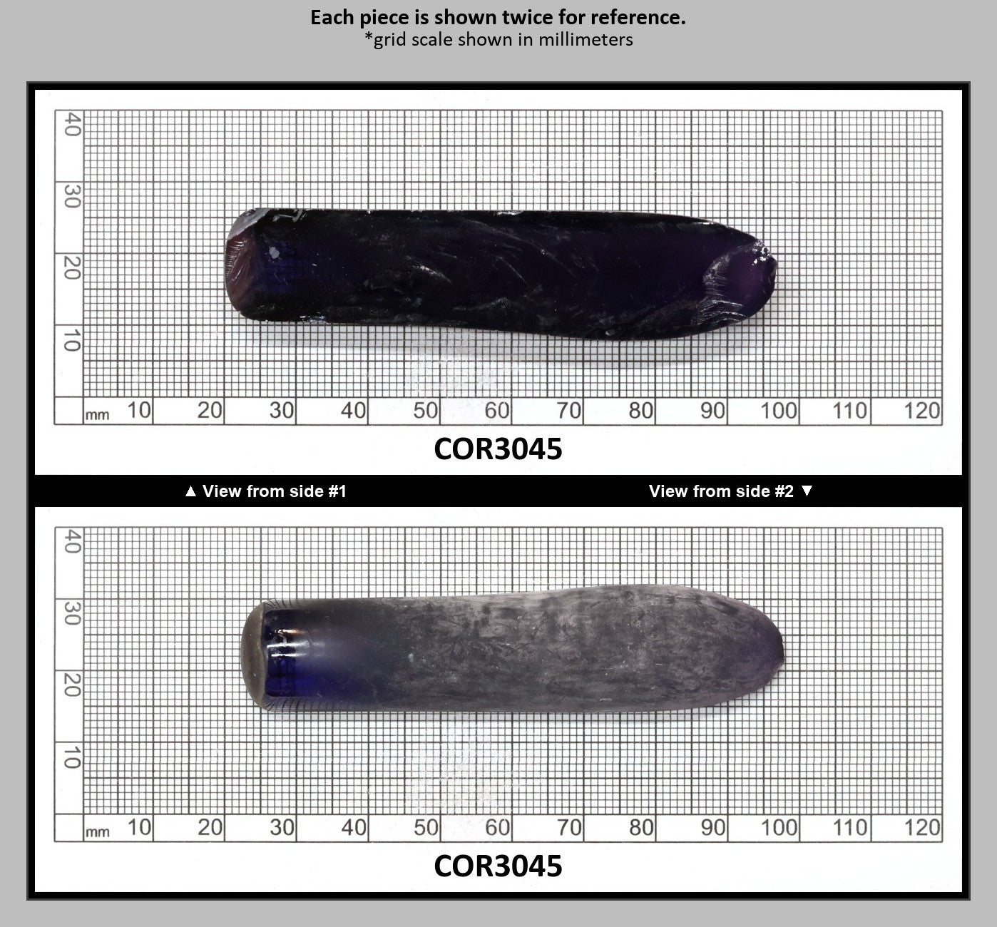 Djeva Purple Kunzite #61 Lab Created Corundum Sapphire Faceting Rough for Gem Cutting - DISCONTINUED - Various Sizes - Split Boule : COR3045