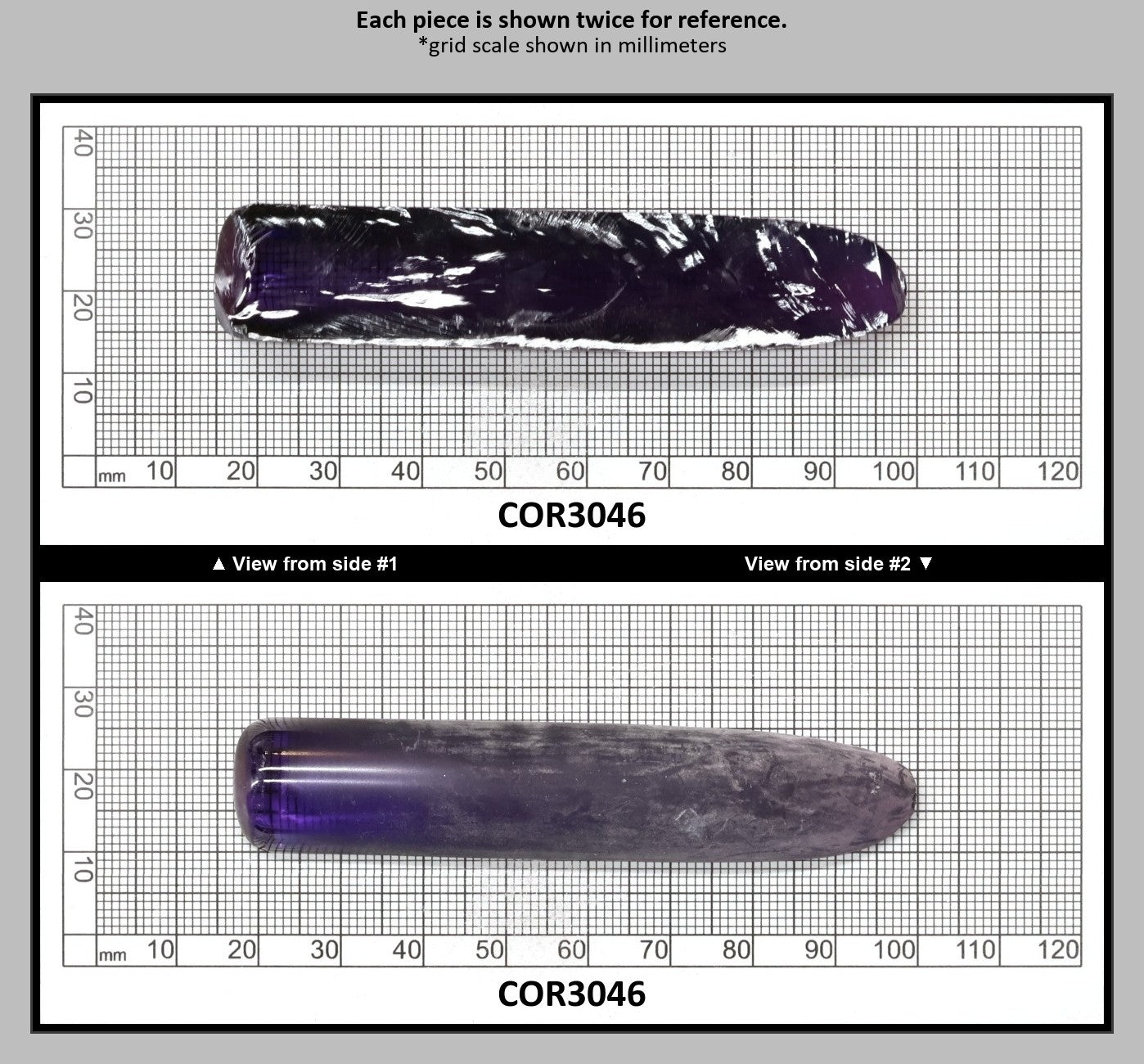 Djeva Purple Kunzite #61 Lab Created Corundum Sapphire Faceting Rough for Gem Cutting - DISCONTINUED - Various Sizes - Split Boule : COR3046