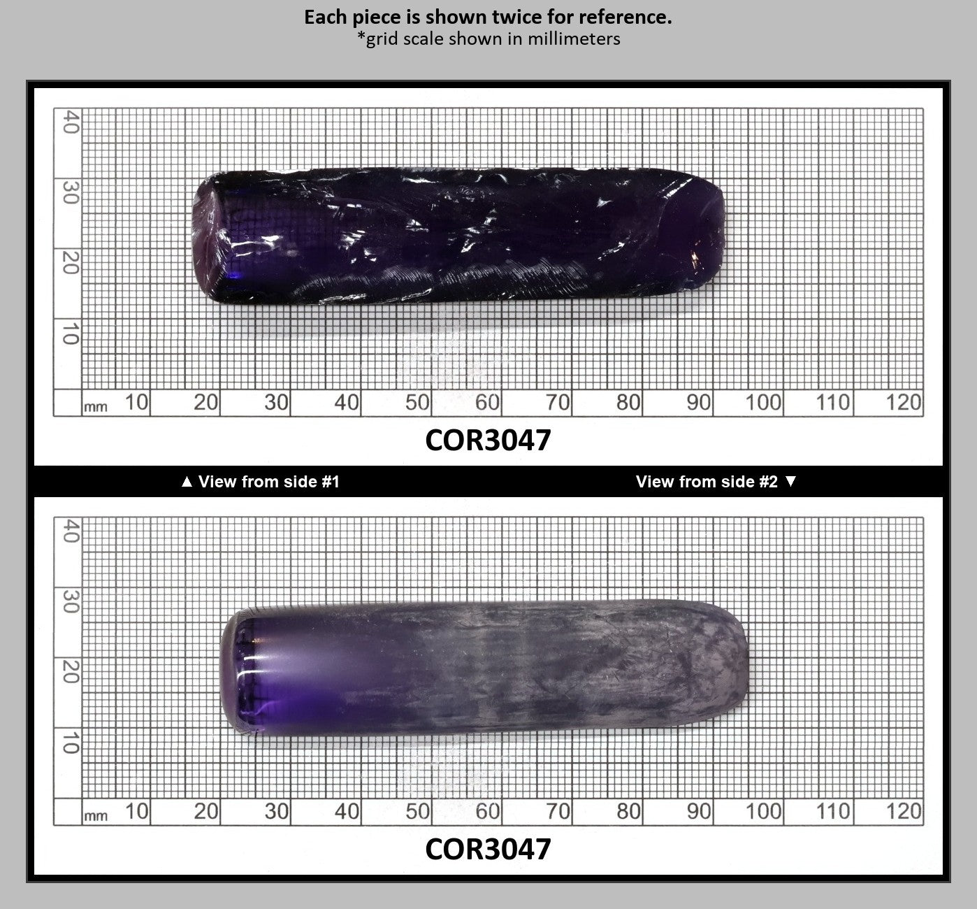 Djeva Purple Kunzite #61 Lab Created Corundum Sapphire Faceting Rough for Gem Cutting - DISCONTINUED - Various Sizes - Split Boule : COR3047